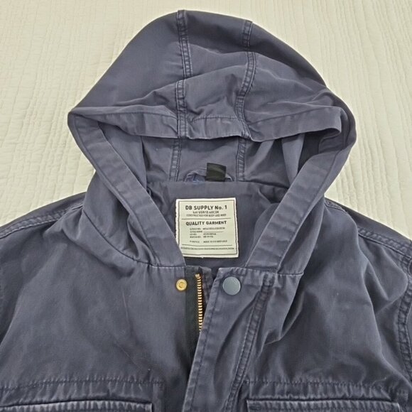 DB Supply Coat Adult Men's Size Small Navy Blue Chore Coat Hoodie EUC Long - Picture 7 of 15